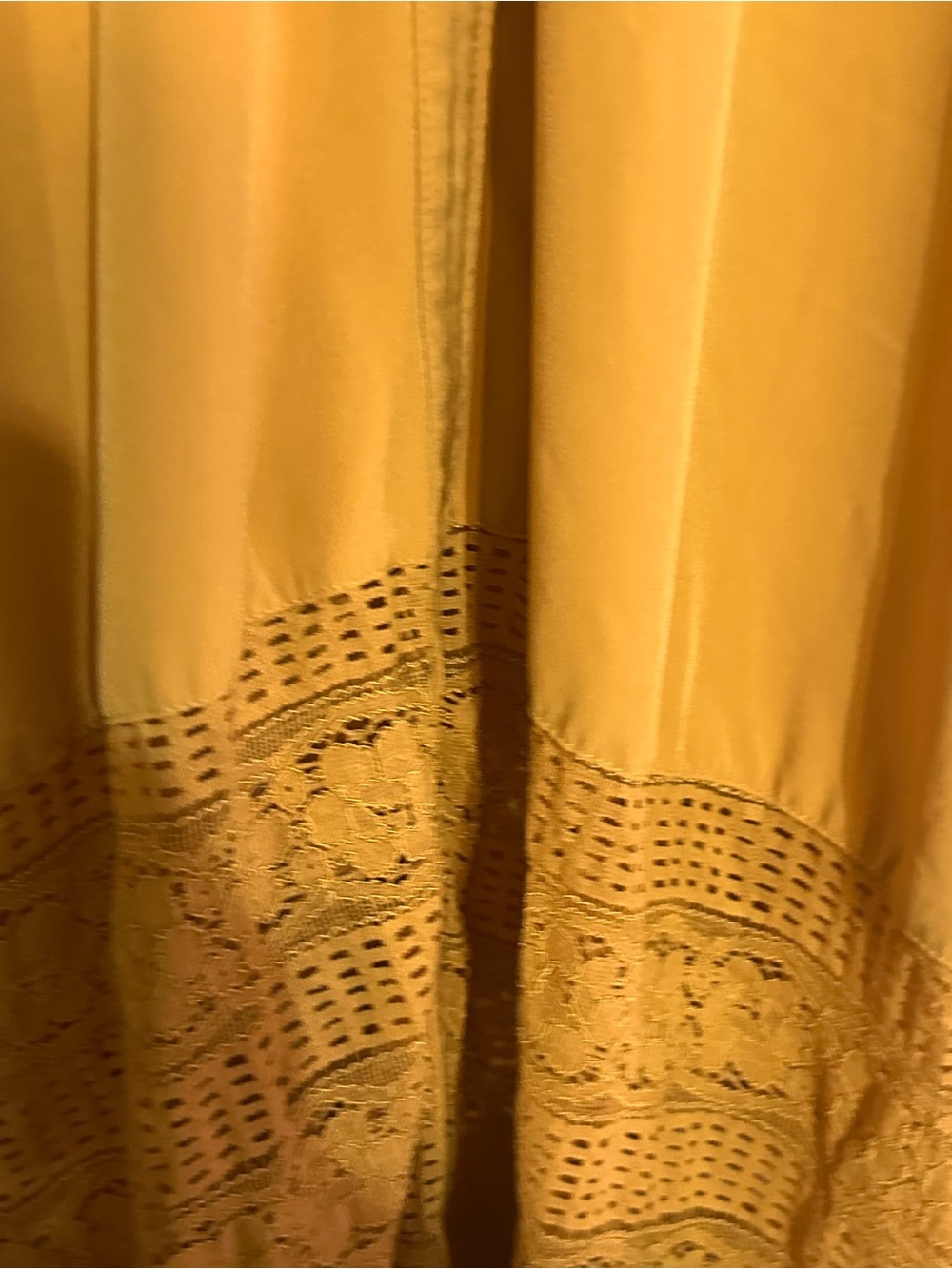 BLOOMCHIC Mustard Yellow Lace Fall Boho Maxi Dress Size 14 - Picture 7 of 8